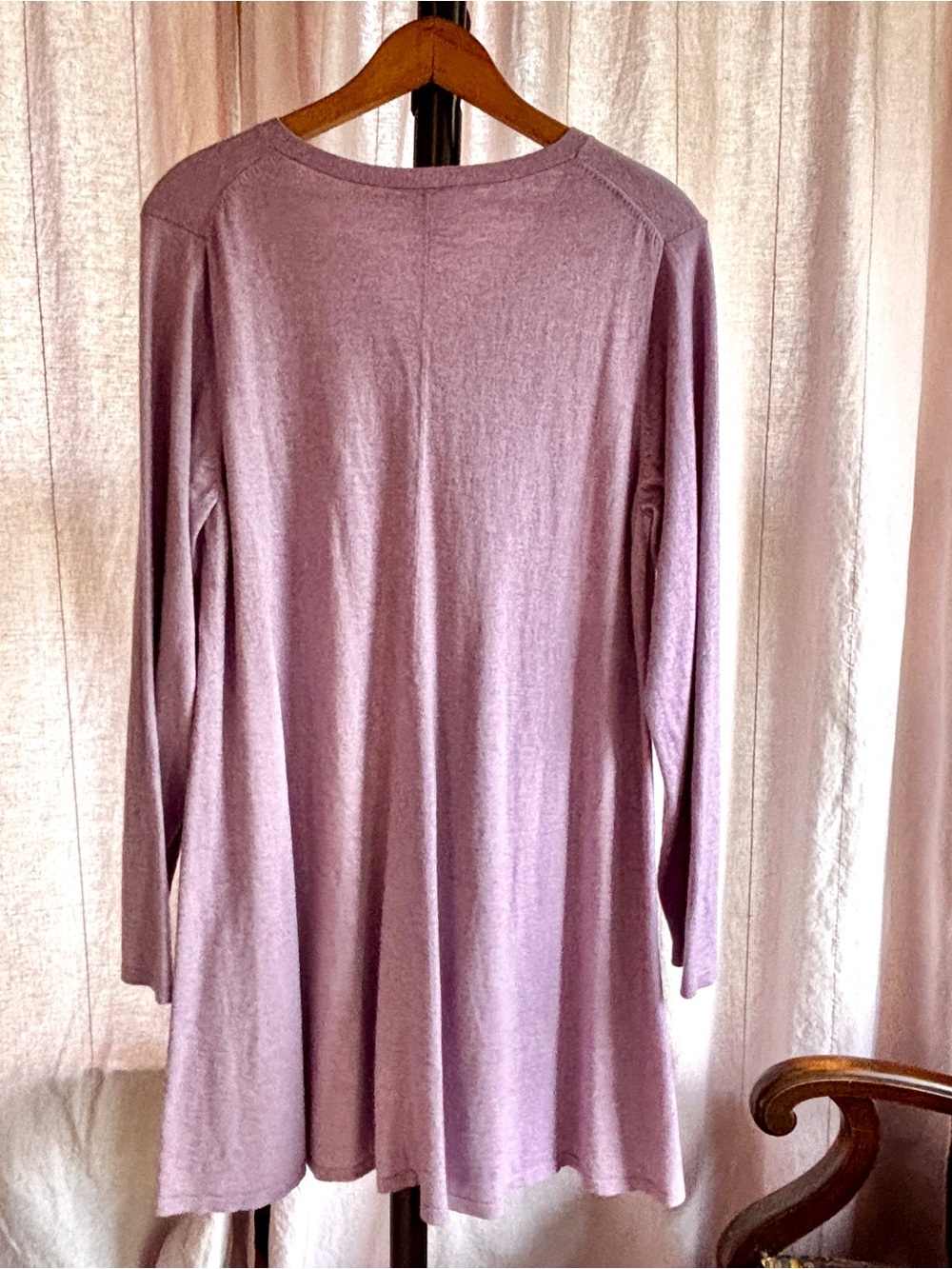 EILEEN FISHER: Lavender Cotton and Cashmere Tunic Sweater - Picture 2 of 6